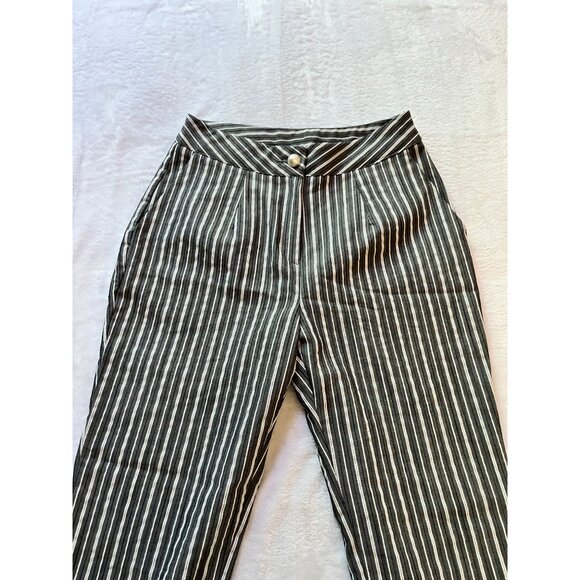 Pinkyotto Womens Striped High-Waisted Ankle Pants Size Small Black/White Casual - Picture 2 of 10